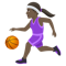 Woman Bouncing Ball- Dark Skin Tone emoji on Emojione